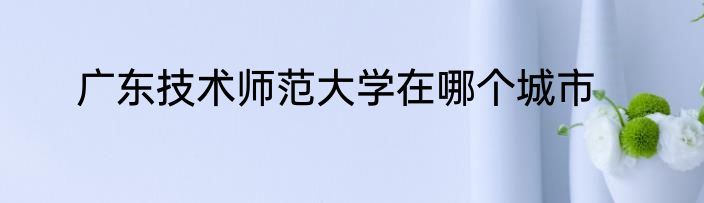 广东技术师范大学在哪个城市