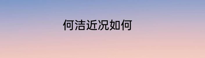 何洁近况如何