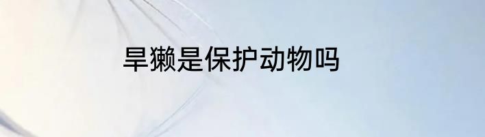 旱獭是保护动物吗