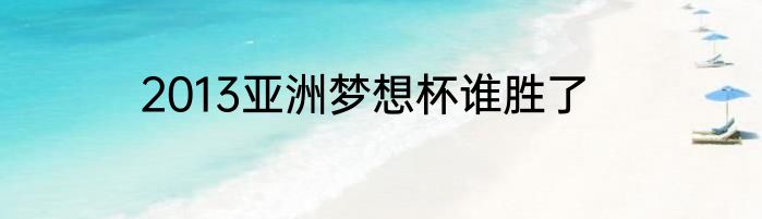 2013亚洲梦想杯谁胜了
