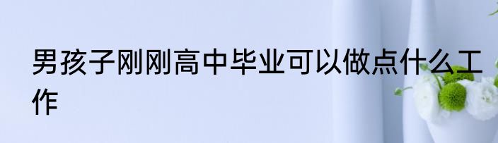 男孩子刚刚高中毕业可以做点什么工作