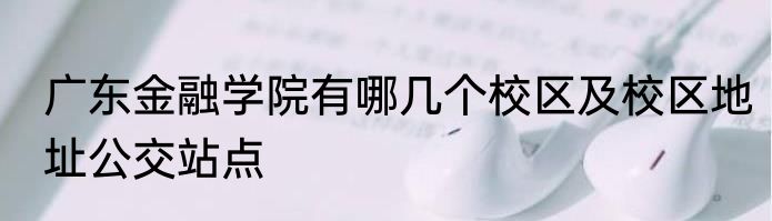 广东金融学院有哪几个校区及校区地址公交站点