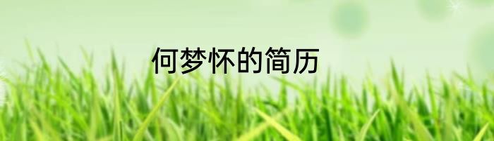 何梦怀的简历