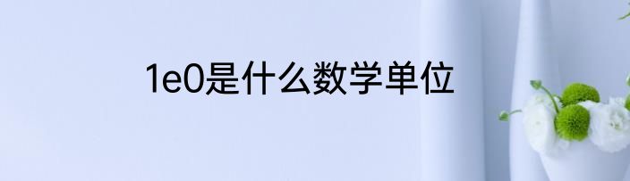 1e0是什么数学单位