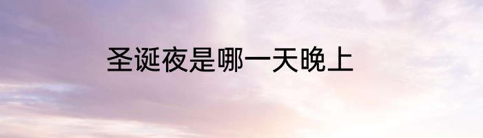 圣诞夜是哪一天晚上