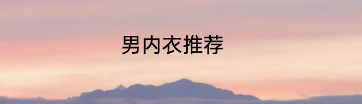 男内衣推荐