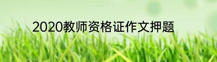 2020教师资格证作文押题
