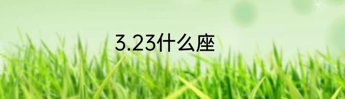 3.23什么座