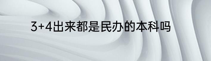 3+4出来都是民办的本科吗