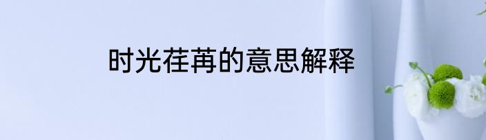 时光荏苒的意思解释