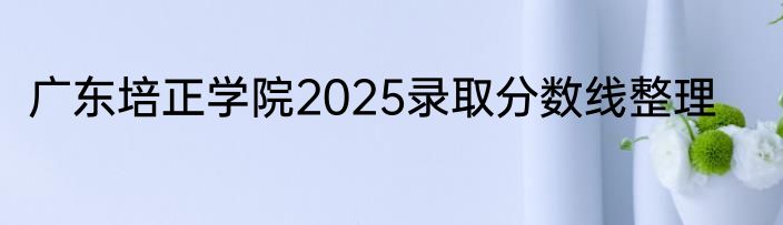 广东培正学院2025录取分数线整理