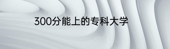 300分能上的专科大学