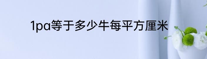 1pa等于多少牛每平方厘米