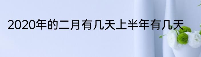 2020年的二月有几天上半年有几天