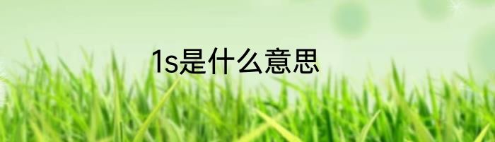 1s是什么意思