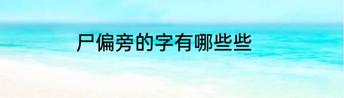 尸偏旁的字有哪些些