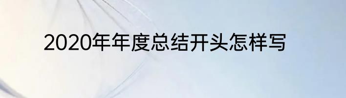 2020年年度总结开头怎样写