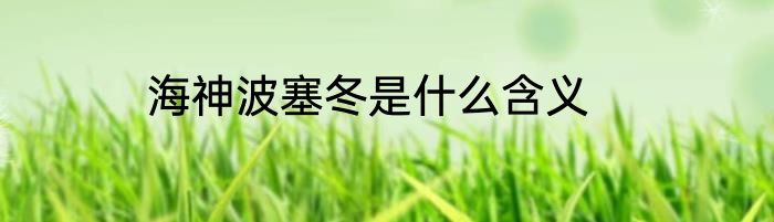 海神波塞冬是什么含义