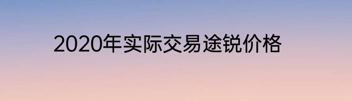 2020年实际交易途锐价格