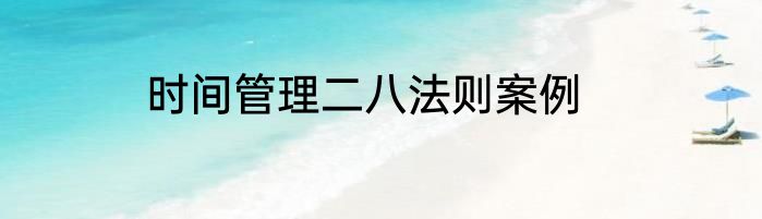 时间管理二八法则案例