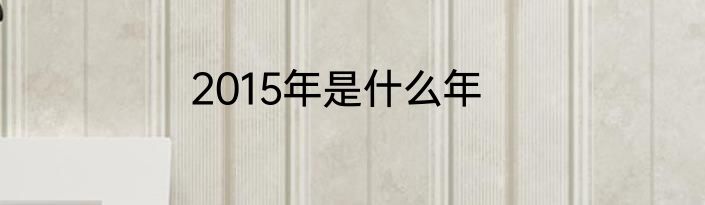 2015年是什么年