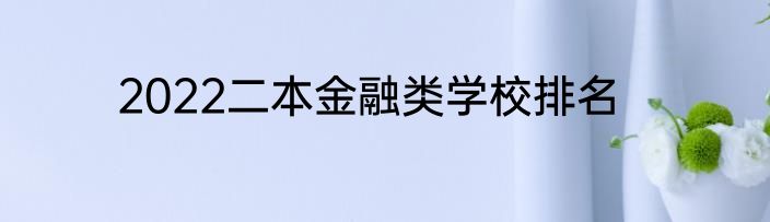 2022二本金融类学校排名