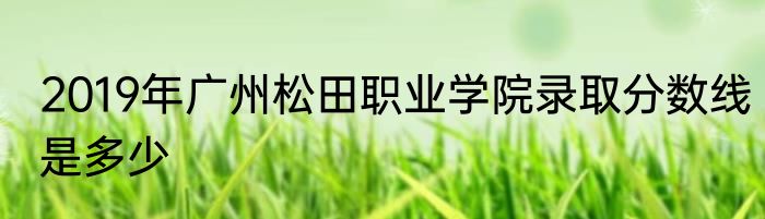 2019年广州松田职业学院录取分数线是多少