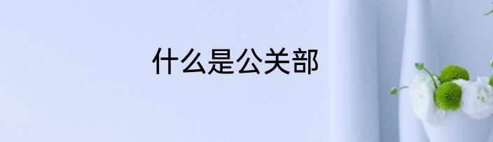 什么是公关部