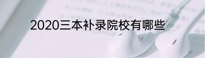 2020三本补录院校有哪些