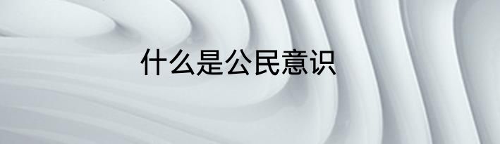 什么是公民意识