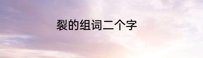 裂的组词二个字