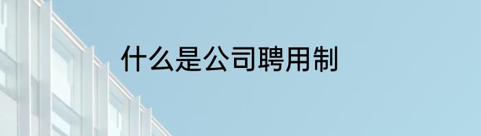 什么是公司聘用制