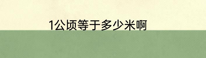 1公顷等于多少米啊