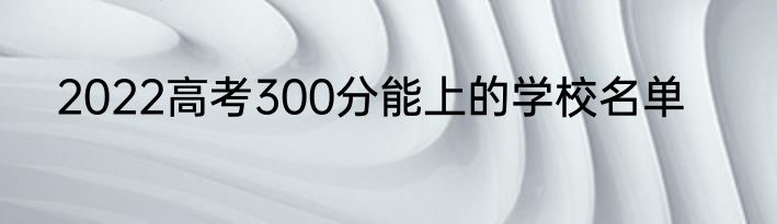 2022高考300分能上的学校名单