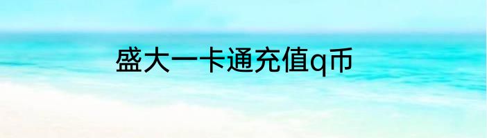 盛大一卡通充值q币