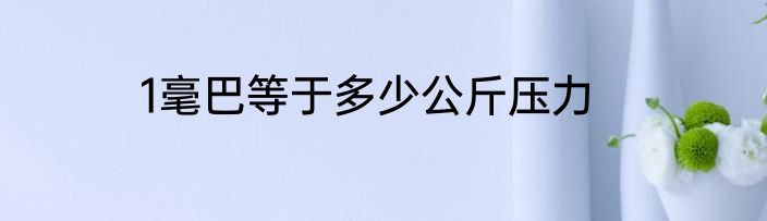 1毫巴等于多少公斤压力
