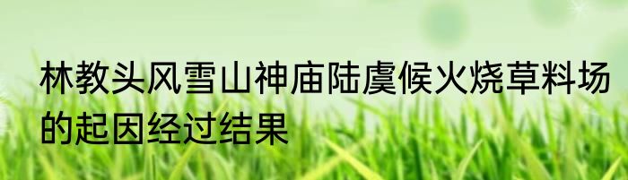 林教头风雪山神庙陆虞候火烧草料场的起因经过结果