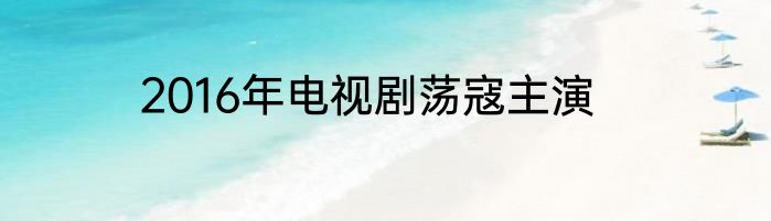 2016年电视剧荡寇主演