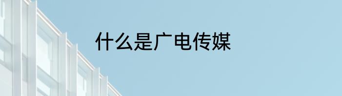 什么是广电传媒