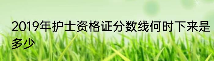 2019年护士资格证分数线何时下来是多少