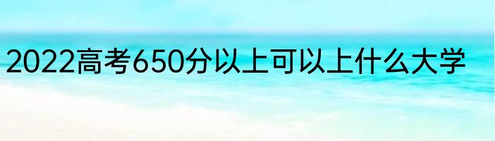 2022高考650分以上可以上什么大学