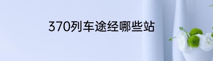 370列车途经哪些站