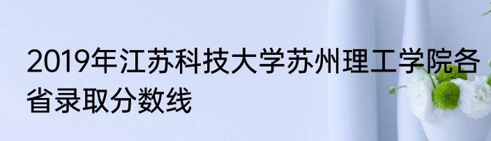 2019年江苏科技大学苏州理工学院各省录取分数线