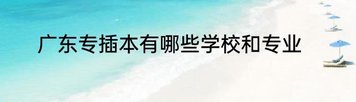 广东专插本有哪些学校和专业