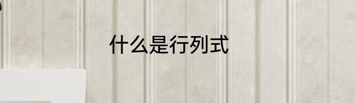 什么是行列式