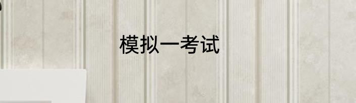 模拟一考试