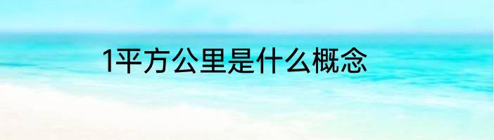 1平方公里是什么概念