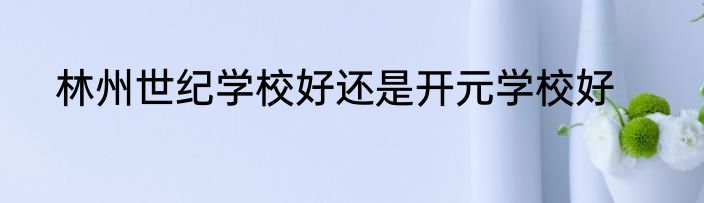 林州世纪学校好还是开元学校好