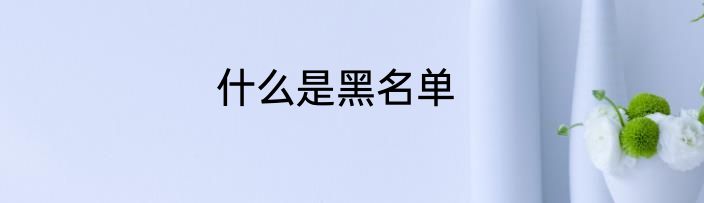 什么是黑名单