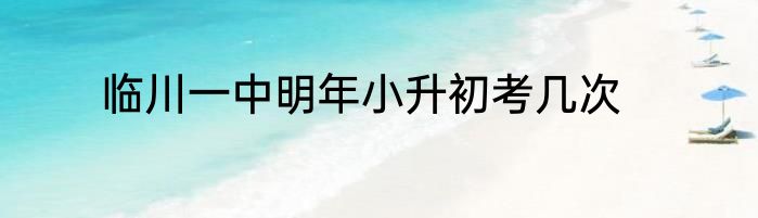 临川一中明年小升初考几次
